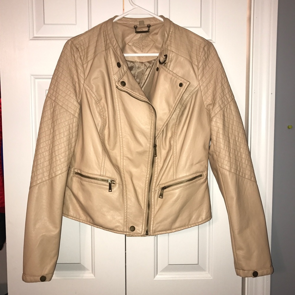 Fold Over Leather Jacket